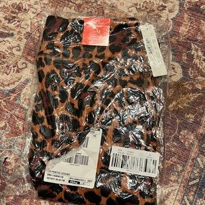 NWT J. Crew Leopard Print Weekend High Waist Slim Fit 7/8 Leggings Tan Black  M